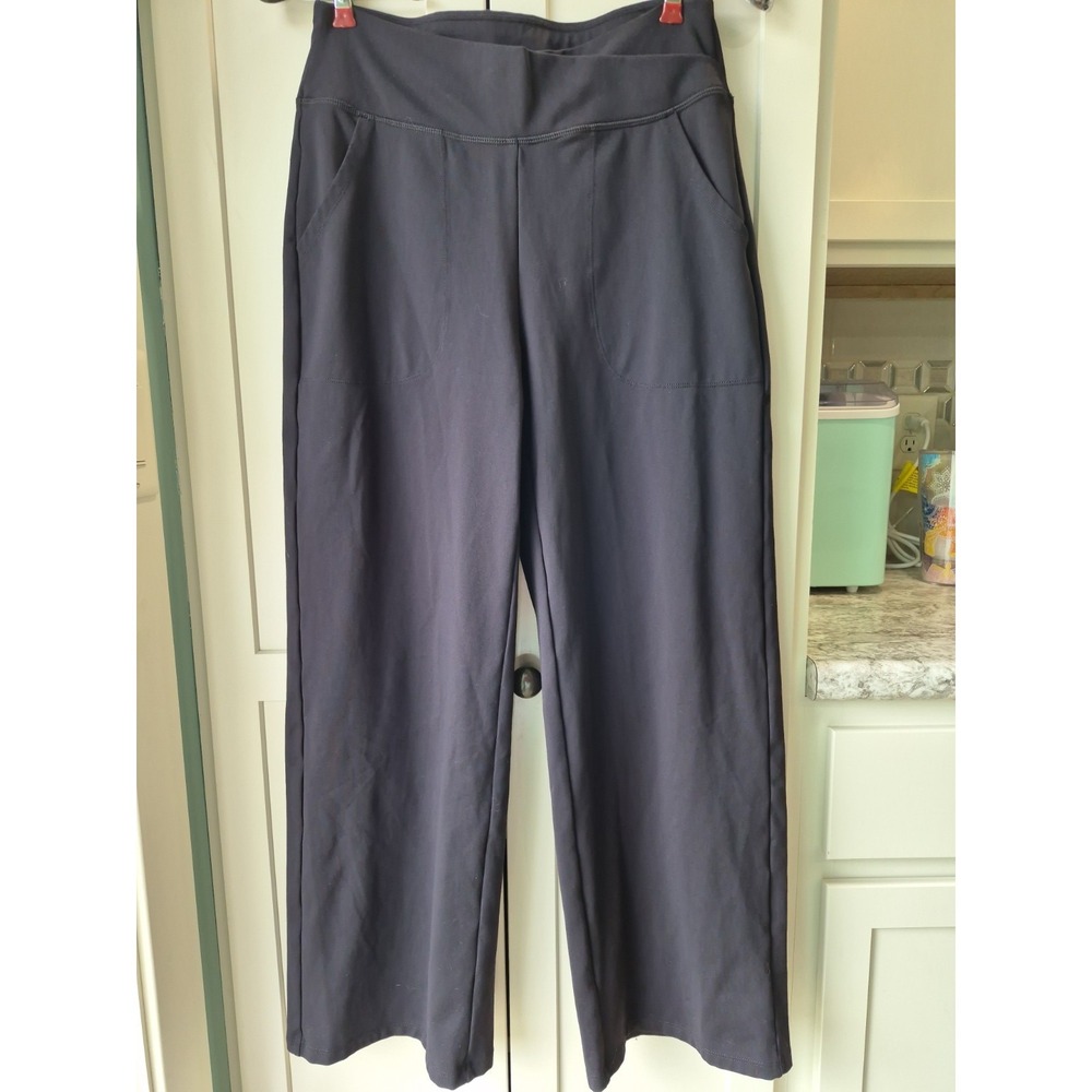 Nwot Women's Wide Leg Black Performance Stretch Lounge Pants G4Free M (8)